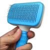 Handle Shedding Pet Dog Cat Hair Brush Grooming Trimmer Comb Self Cleaning Tool