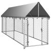 Outdoor Dog Kennel with Roof 157.5"x39.4"x59.1"