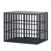 NEW HEAVY DUTY DOG CRATE FURNITURE FOR LARGE DOGS WOOD & STEEL DESIGN DOG CAGE INDOOR & OUTDOOR PET KENNEL 38X30X32INCH PET PLAYPEN WITH COVER METAL D