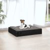 Dog Bed Black 20.3"x17.3"x3.5" Solid Wood Pine