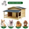 Durable Waterproof Dog Houses for Small Medium Large Dogs Outdoor & Indoor, Wooden Puppy Shelter Large Doghouse with Porch for Winter