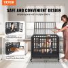 VEVOR 38 Inch Heavy Duty Dog Crate, Indestructible Dog Crate, 3-Door Heavy Duty Dog Kennel for Medium to Large Dogs with Lockable Wheels and Removable