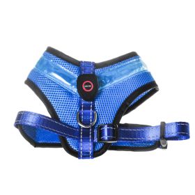 LED Luminous Dog Harness Led USB Charging Dog Chest Strap Vest Pet Safety Reflective Harness Pet Vest For Puppy Large Dog Pet Products (Option: Blue-S)